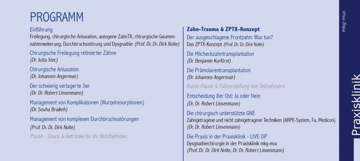 Programm der Fortbildung