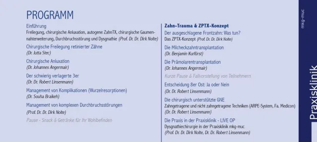 Fortbildungsveranstaltung "Chirurgische Kieferorthopädie von A bis Z" Bild: Fortbildungsveranstaltung "Chirurgische Kieferorthopädie von A bis Z"