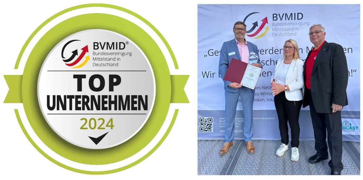Verleihung TOP 100 Unternehmen für IPP Dr. Klügl von Kajetan Brandstätter vom BVMID  (© René Reiter BVMID Geschäftsstelle Nürnberg)