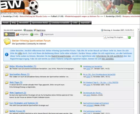 Bild: Erfolgreicher Start der neuen Sportwetten-Community auf Better-Winning.de