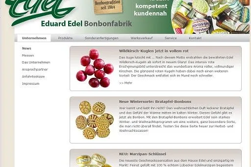 Bild: Neue Internetpräsenz für Eduard Edel Bonbonfabrik