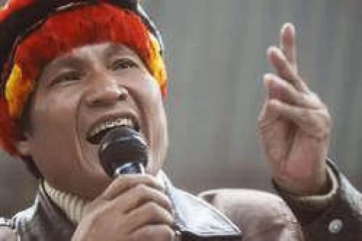 AIDESEP-Präsident Pizango kritisierte Perenco scharf dafür, die Existenz unkontaktierter Indigener zu bestreiten. © AIDESEP