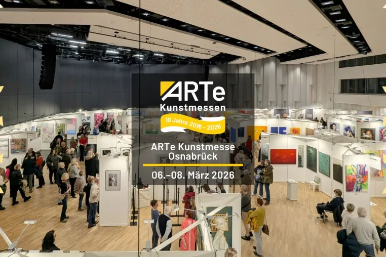 Kunstgenuss auf 1.500 qm – ARTe Kunstmesse Osnabrück mit über 70 Aussteller:innen erneut in der OsnabrückHalle Bild: Kunstgenuss auf 1.500 qm – ARTe Kunstmesse Osnabrück mit über 70 Aussteller:innen erneut in der OsnabrückHalle