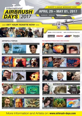 Bild: International Airbrush Days 2017: Über 30 Workshops mit internationalen Profis rund um die Spritzpistole