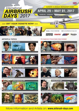 Bild: International Airbrush Days 2017: Über 30 Workshops mit internationalen Profis rund um die Spritzpistole