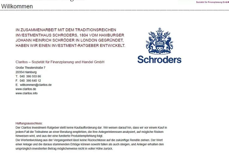 Bild: Claritos veröffentlicht Investment-Ratgeber
