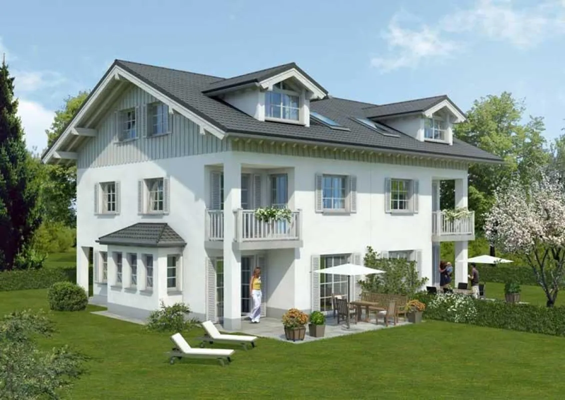 Illustration eines Doppelhauses im neuen Bauvorhaben