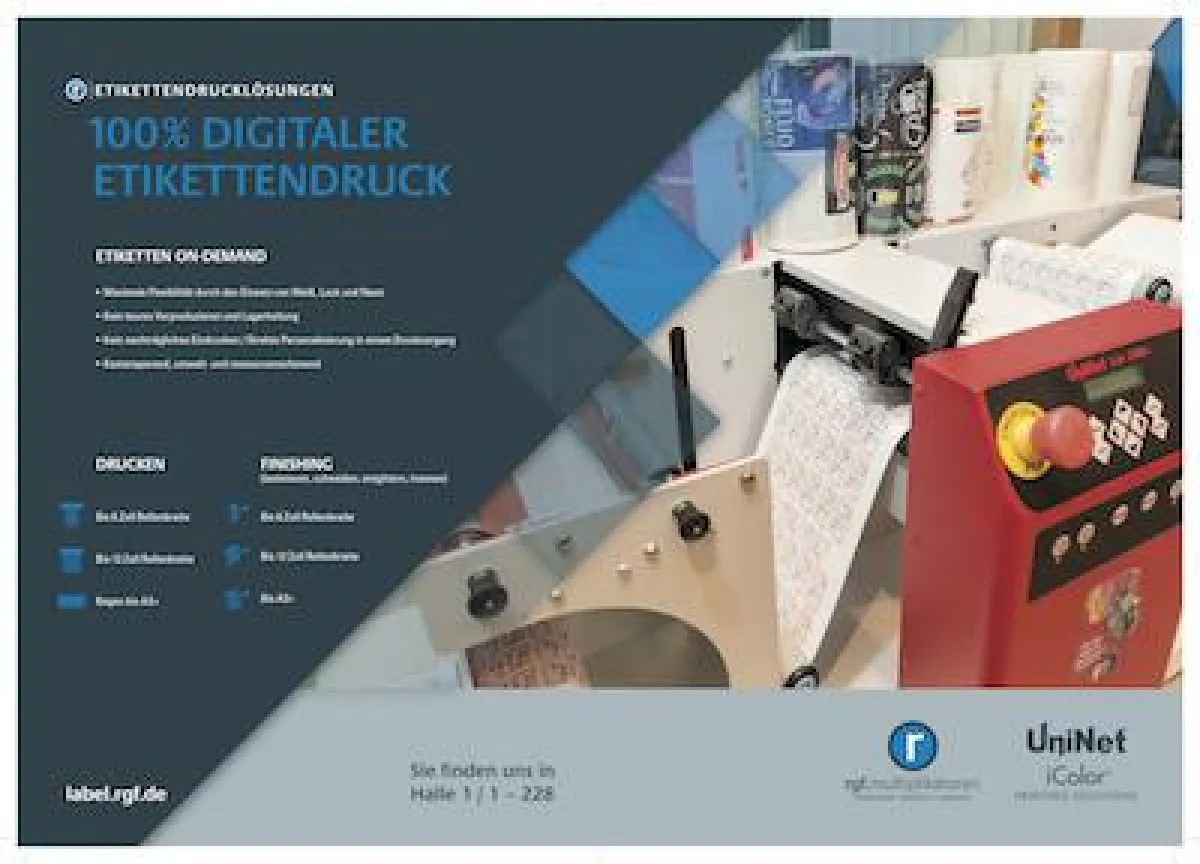RGF präsentiert Neuheiten: Digital- ergänzt Analogdruck – nun auch im Etikettendruckmarkt.