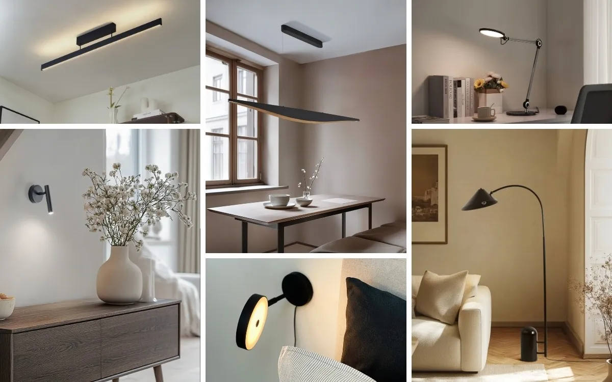 Vielfalt minimalistischer Leuchten, die mit ihrer Klarheit und Eleganz jeden Raum veredeln (© Lampenwelt.de)