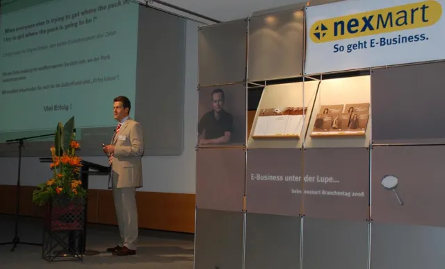 E-Business im Detail auf dem nexMart Branchentag 2008 in Frankfurt/Main Bild: E-Business im Detail auf dem nexMart Branchentag 2008 in Frankfurt/Main
