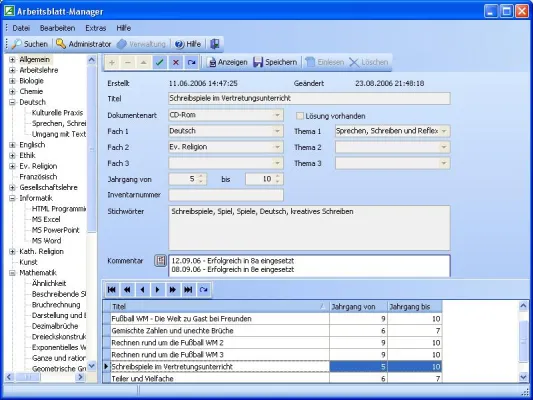 Bild: Arbeitsblatt-Manager 1.0: Wenn Lehrer plötzlich Ordnung halten