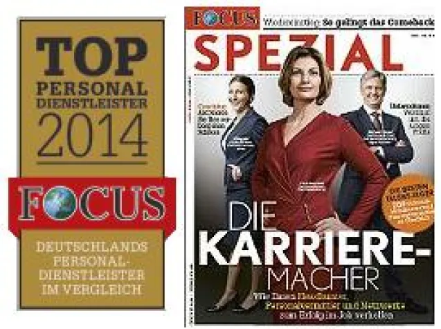 Bild: BJC erhält FOCUS-Auszeichnung als TOP Personaldienstleister 2014