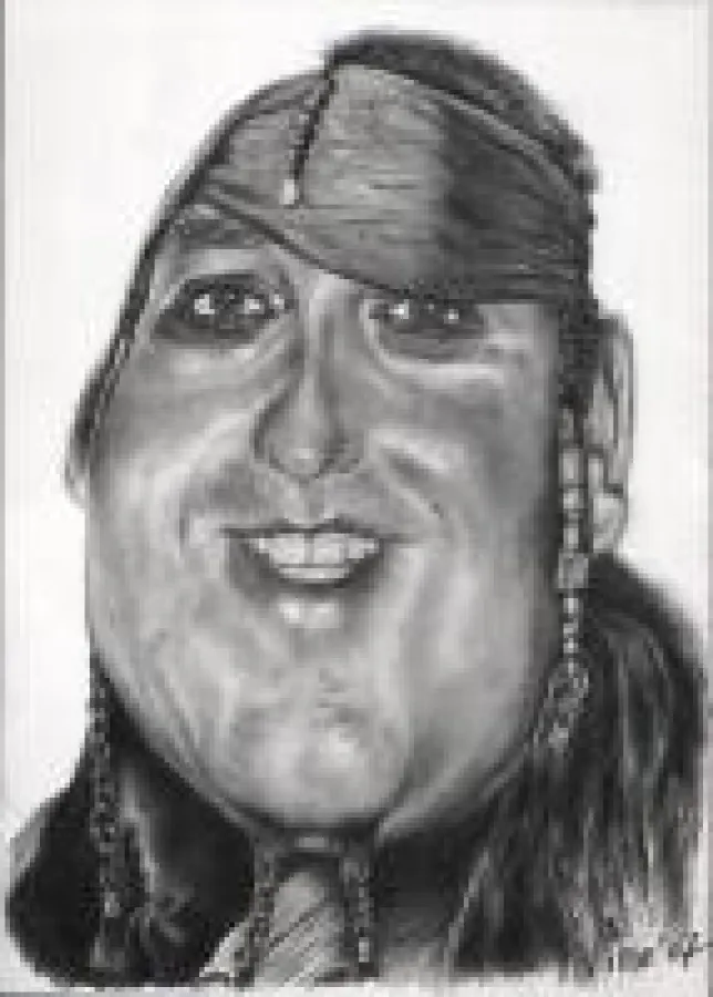 Eine Karikatur im Stil eines Piraten