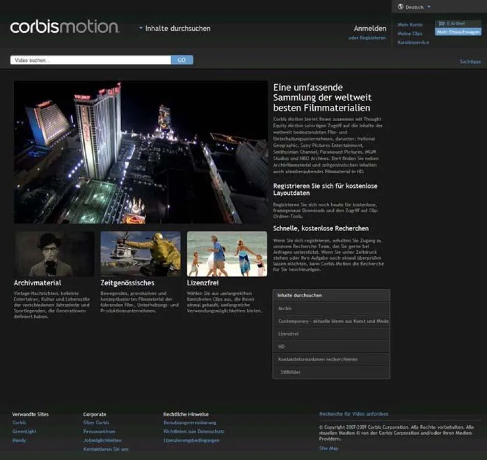 Corbis Motion mit 10fachem Content