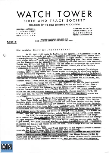 Die verbreiteten Lügen der Zeugen Jehovas zum Nationalsozialismus 2005 Bild: Die verbreiteten Lügen der Zeugen Jehovas zum Nationalsozialismus 2005