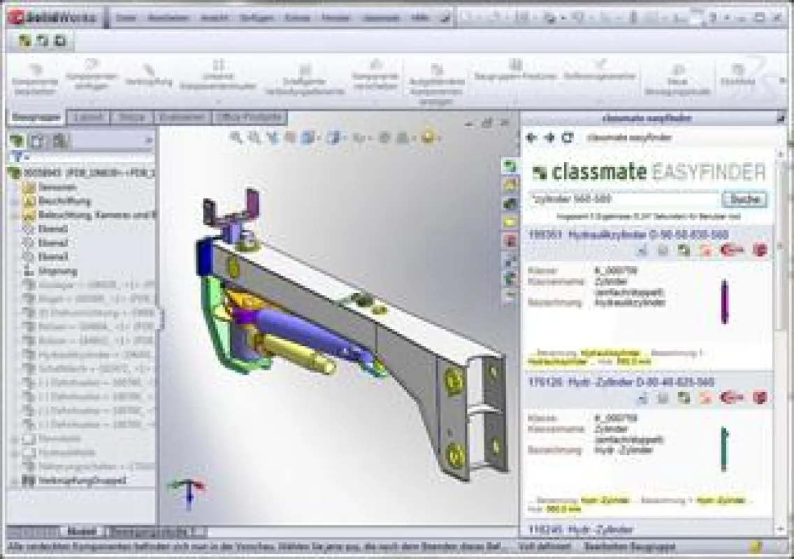 Mit dem classmate easyfinder direkt in SolidWorks nach Bauteilen suchen