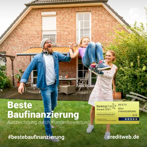 Bild: eKomi & BankingCheck Award 2021 – creditweb erhält erneut den 1. Platz 