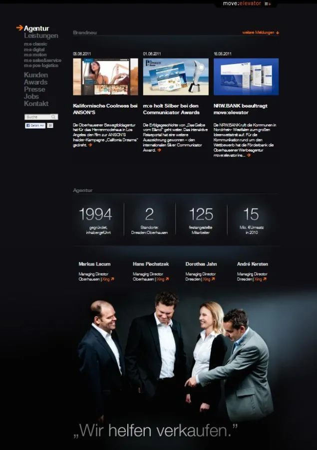 Die neue Website von move:elevator