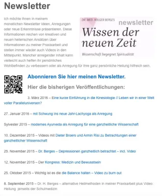 Bild: Der monatliche Newsletter zu Wissen der neuen Zeit