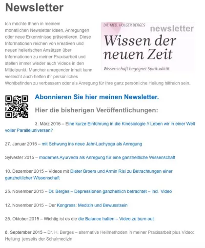Bild: Der monatliche Newsletter zu Wissen der neuen Zeit