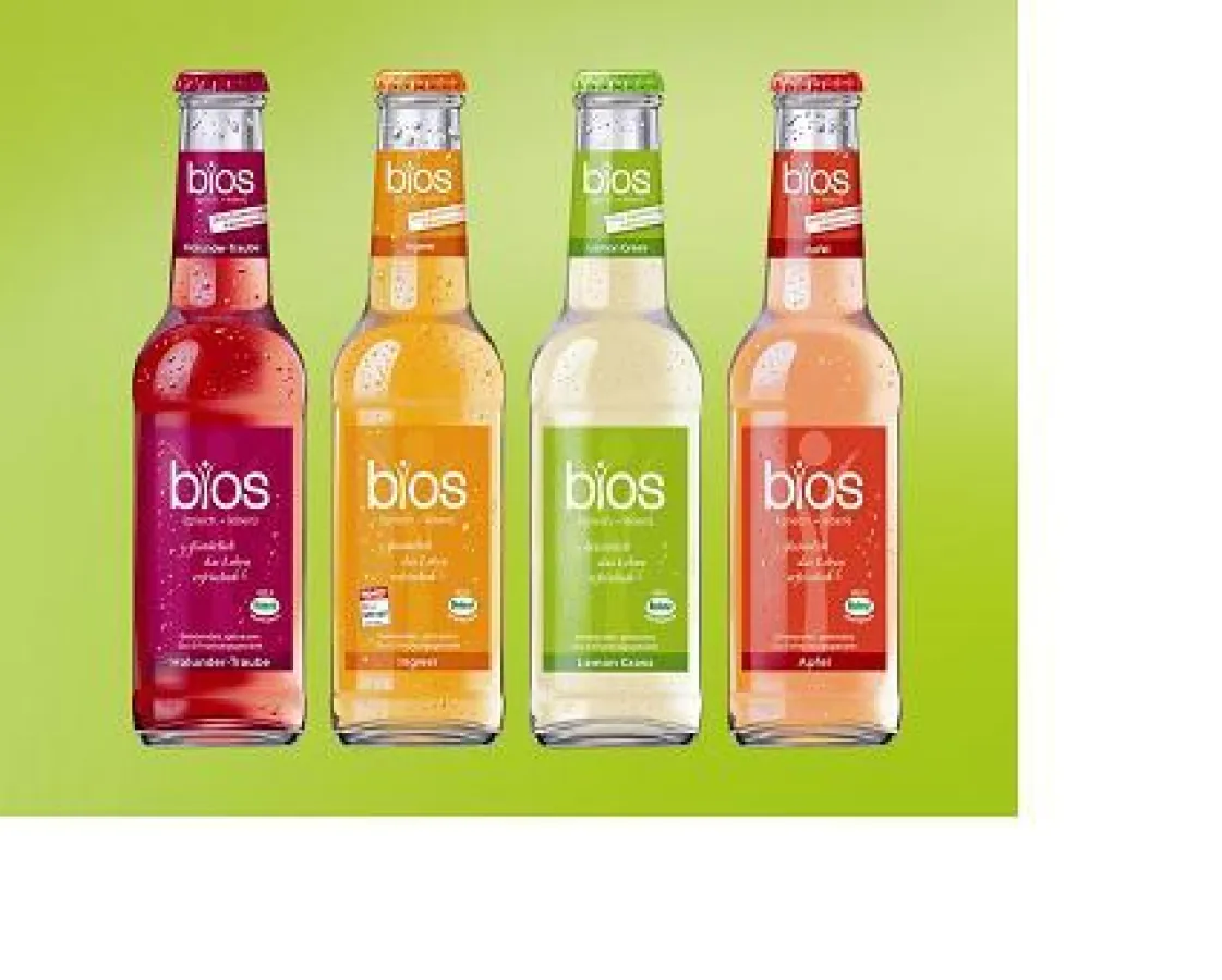 Die 4 Fruchtigen von bios mit neuer Rezeptur und neuem Look