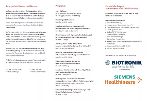 Bild: Neue Trends in Kardiologie und Gefäßchirurgie – 12. Herz- und Gefäßtag am 28. September 2019 ab 10 Uhr
