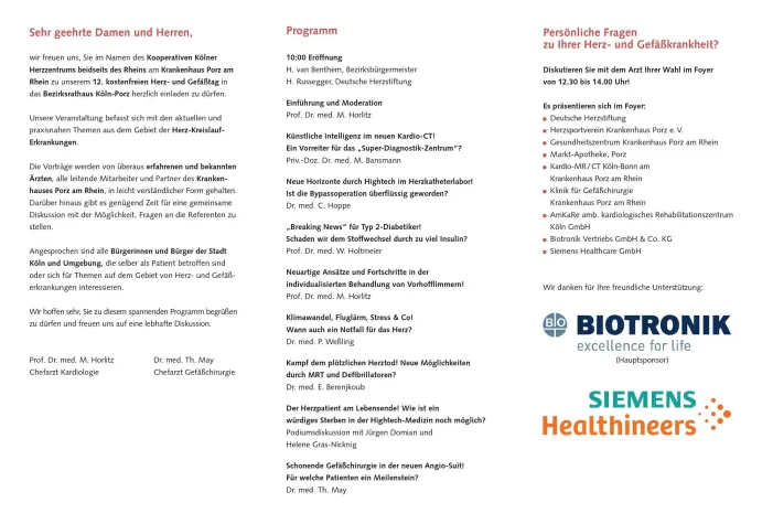 Bild: Neue Trends in Kardiologie und Gefäßchirurgie – 12. Herz- und Gefäßtag am 28. September 2019 ab 10 Uhr