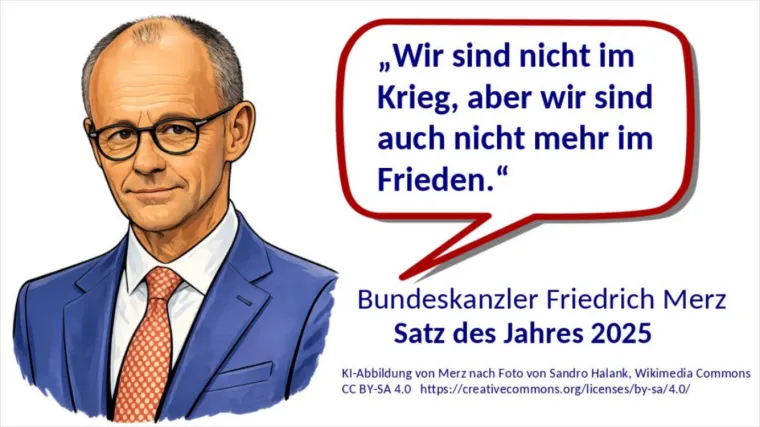 Bild: Nicht im Krieg, nicht mehr im Frieden – Satz des Jahres 2025 stammt von Friedrich Merz
