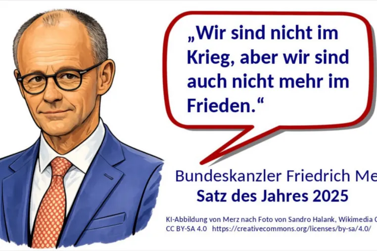 Bild: Nicht im Krieg, nicht mehr im Frieden – Satz des Jahres 2025 stammt von Friedrich Merz