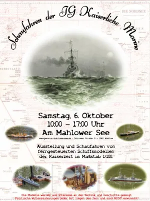 Bild: Schaufahren der IG Kaiserliche Marine in Mahlow (bei Berlin) - 1:100 Schiffsmodelle