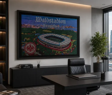 Bild: Kunst aus 58.000 Kristallen: Niko Iordanov verewigt das Eintracht Frankfurt Waldstadion in Handarbeit