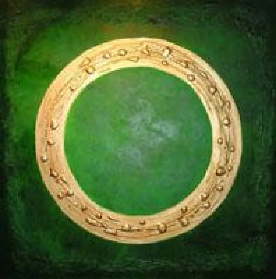 Die Künstlerin Panja Küpper stellt ihr Bild 