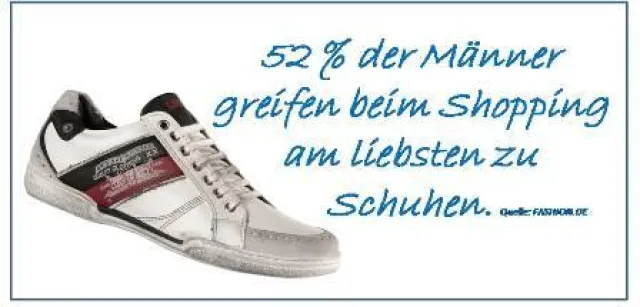 FASHION.DE-Online-Umfrage rund um Mode, Shopping und Trends deckt auf: Männer sind die neuen Schuh-Victims Bild: FASHION.DE-Online-Umfrage rund um Mode, Shopping und Trends deckt auf: Männer sind die neuen Schuh-Victims