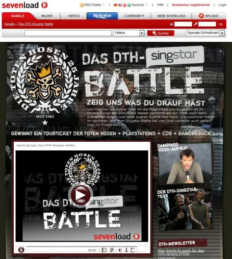 Bild: sevenload und DIE TOTEN HOSEN starten exklusiven Video-Wettbewerb