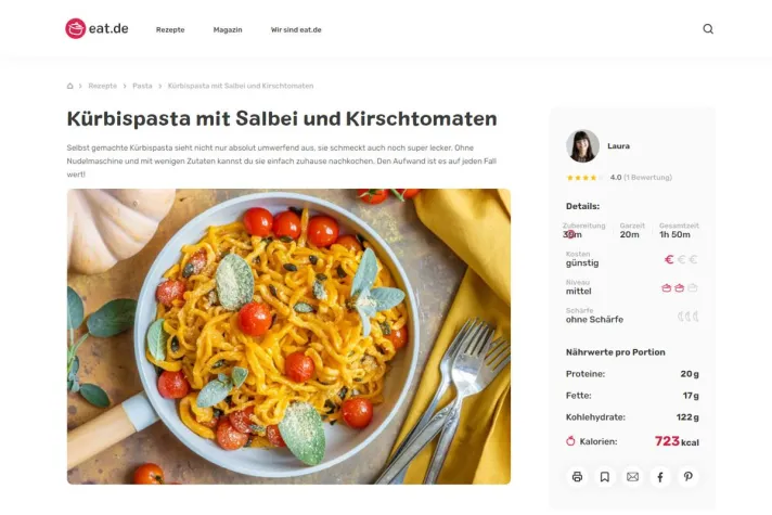 Bild: eat.de: Neue Food-Plattform, frische Rezepte & Koch-Lifehacks