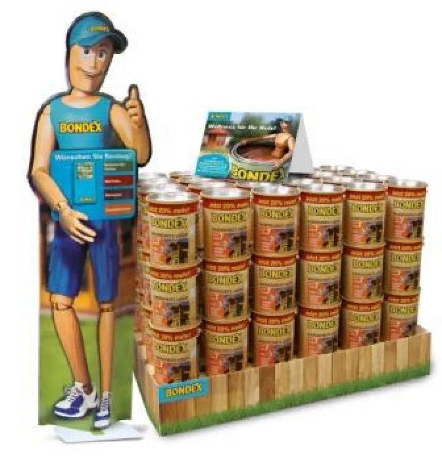 Gibt der Marke Bondex ein neues Gesicht im Markt für Holzschutz und -pflege: Maskottchen Woody.