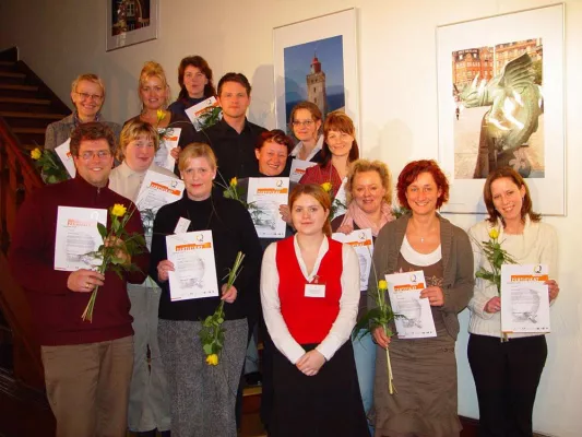 Bild: Erste Qualitätscoaches 2007 im Rahmen des Projekts \"Servicequalität Sachsen-Anhalt\" an der Hochschule Harz ausgebildet