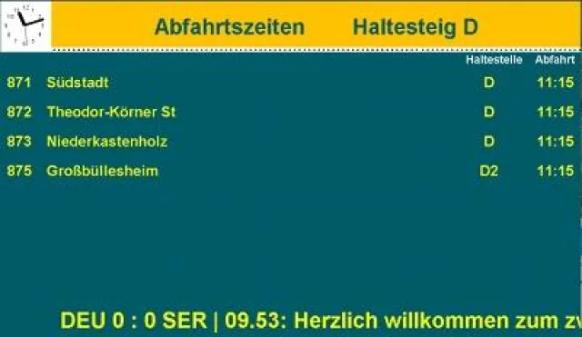 Bild: Stadtverkehr Euskirchen: Jederzeit informiert mit dem Live-Ticker am Bahnhof.