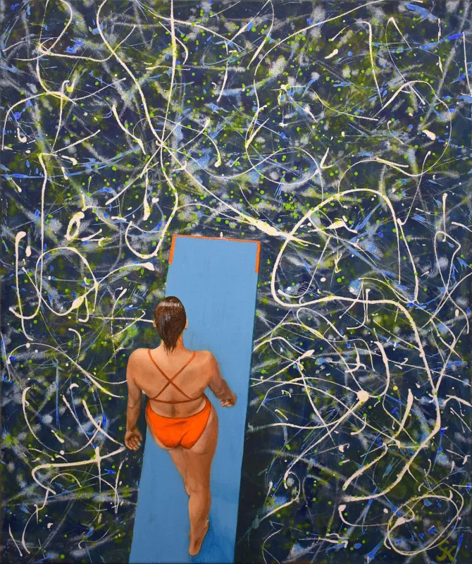 Bleichen Königs Tochter, Acryl/LW, 100 x 120 cm, 2019