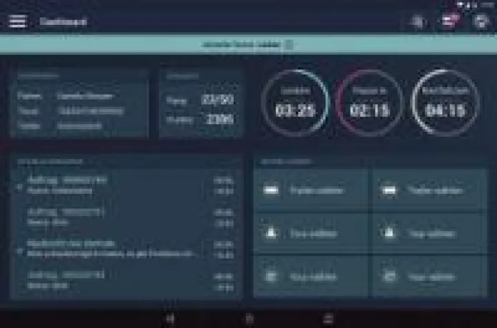 Bild: Informationen aus Truck und Trailer auf dem Tablet mit der cargofleet DriverApp