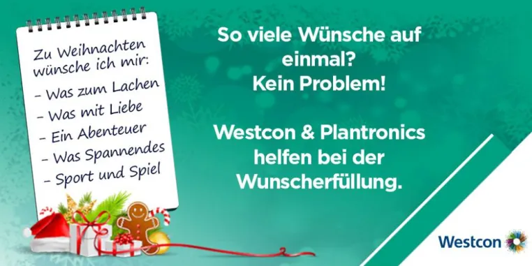 Westcon und Plantronics starten vorweihnachtliches Incentive für den UCC-Channel Bild: Westcon und Plantronics starten vorweihnachtliches Incentive für den UCC-Channel