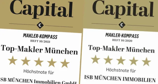 Bild: Das Wirtschaftsmagazin CAPITAL zeichnet die ISB München Immobilien GmbH mit Höchstnoten aus!