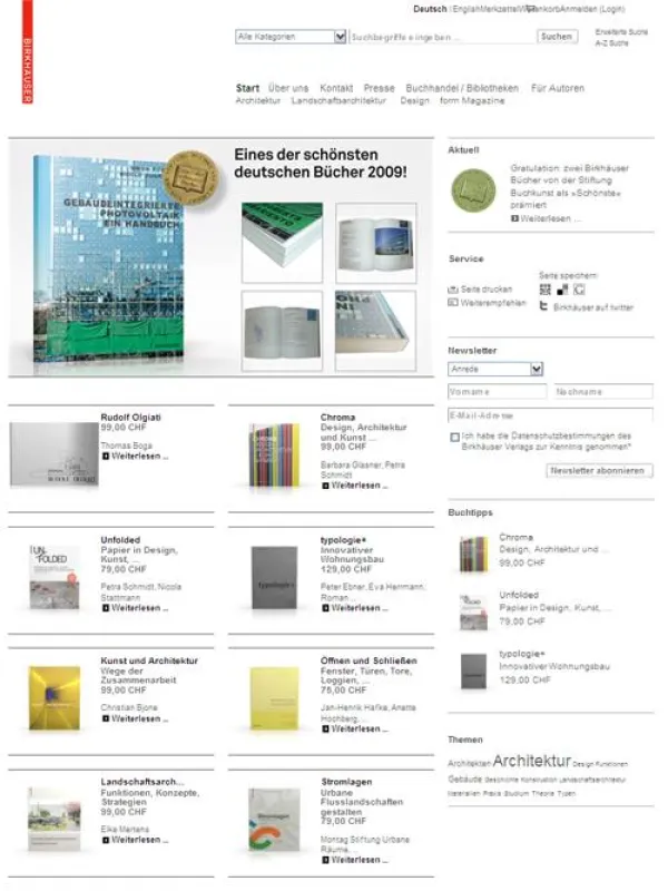 Neue Birkhäuser Website