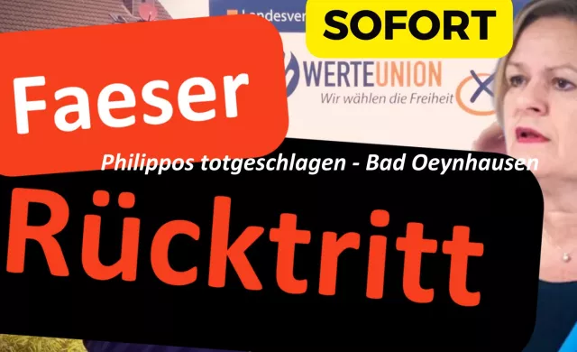Bild: Rücktrittsforderung an Innenministerin Nancy Faeser - Landeschef Petzoldt - WerteUnion Sachsen