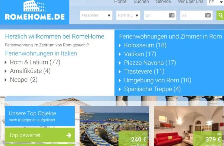 Bild: Romehome.de mit neuem Design und neuer Technik