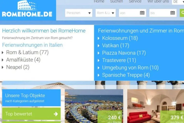 Romehome.de mit neuem Design und neuer Technik Bild: Romehome.de mit neuem Design und neuer Technik