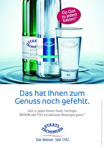 Bild: Treue, die sich auszahlt: Staatl. Fachingen belohnt seine Kunden mit einem exklusiven Wasserglas