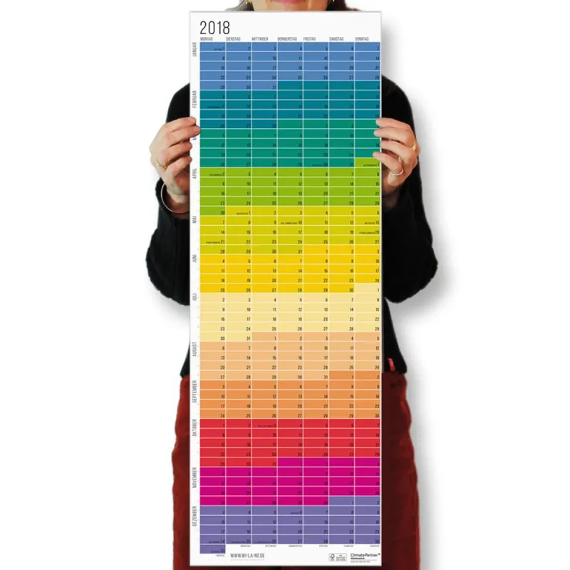 Der Wi-La-No-Kalender in der Regenbogen-Variante