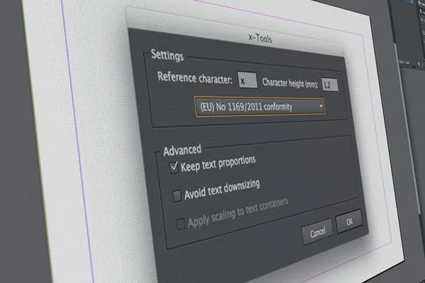 Bild: x-Tools: Clevere Lösung für die Einhaltung von Mindest-Schriftgrößen auf Verpackungen nach EU-Norm