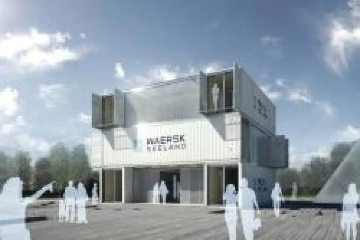 Visualisierung:  Ho-Seop Kim, Bildunterschrift: Die sechs zur „mobile working station“ ausgebauten High-Cube-Seecontainer